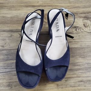 Navy Blue Prada heels size 36 1/2